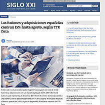 Las fusiones y adquisiciones espaolas caen un 15% hasta agosto, segn TTR Data